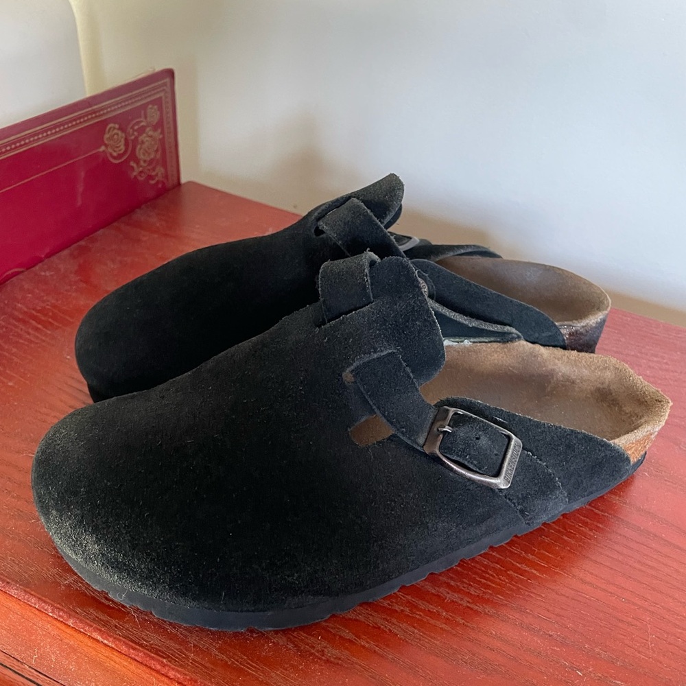 Birkenstock Black Suede Clogs